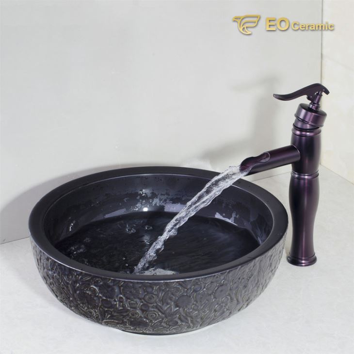 Black Ceramic Bathroom Sink