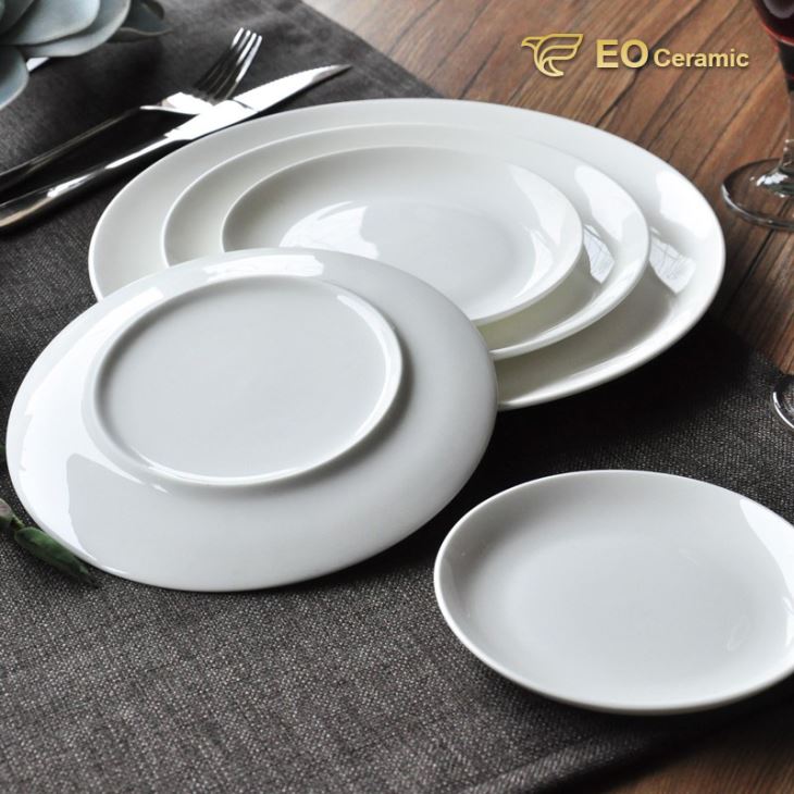White Round Ceramic Dinner Plate