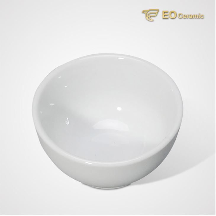 White Round Deep Ceramic Soup Bowl